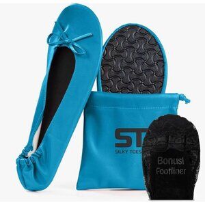 Silky Toes Foldable Flats for Women Purse Ballet Shoes Ballerina Slippers XXL